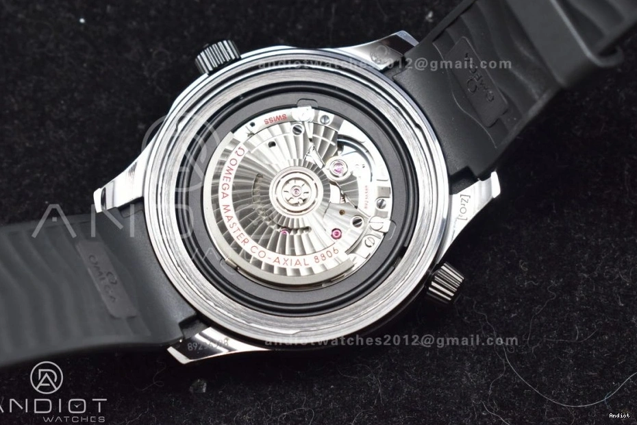 Seamaster Black VSF 43.5mm 1:1 Rubber Black Ceramic Dial Best 300m on Black A8806 Edition Strap 1228